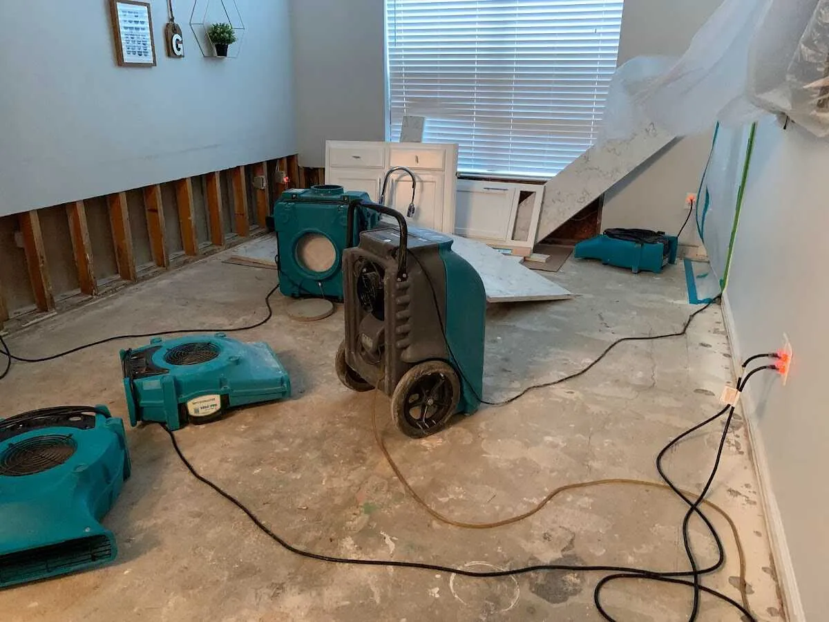 Dehumidifier in flood-cut room for Water Extraction & Removal in Peters